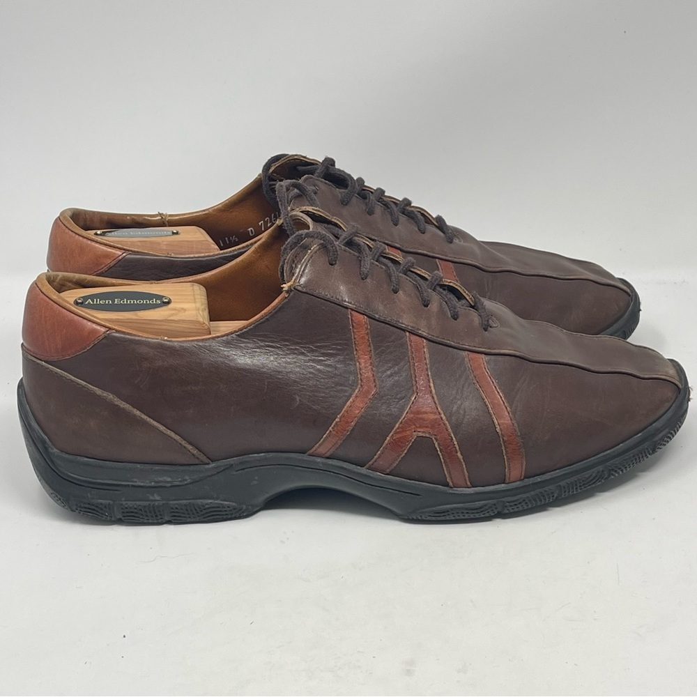 Allen Edmonds Traveler Shoes Mens 11.5D Brown Leather Bicycle Toe Casual Driving